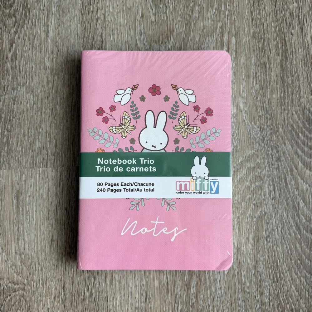 Miffy Notebook Trio 3-Pack Lined Journals Pink Yellow Blue Orange Circle Studio